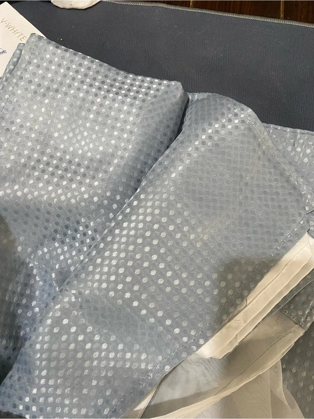 EUTXL 256GSM Two Layers  No Hook Waffle Shower Curtain, Light Blue 72 X 74”